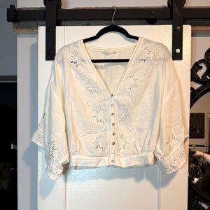 Lovestitch Cream Embroidered Blouse